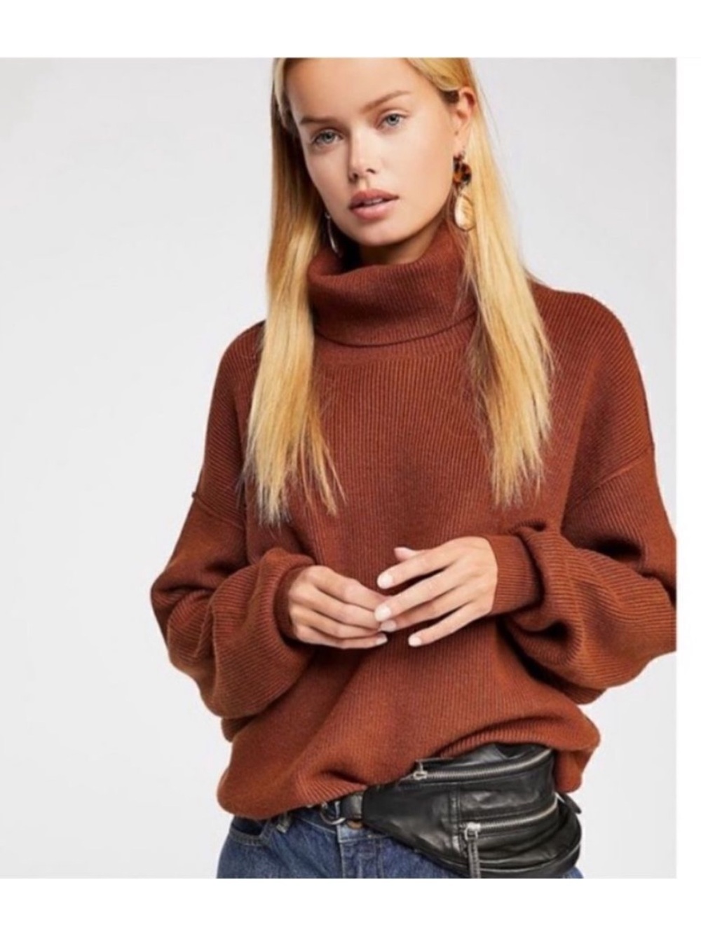 Free People | Softly Structured Tunic Sweater Brown Size small